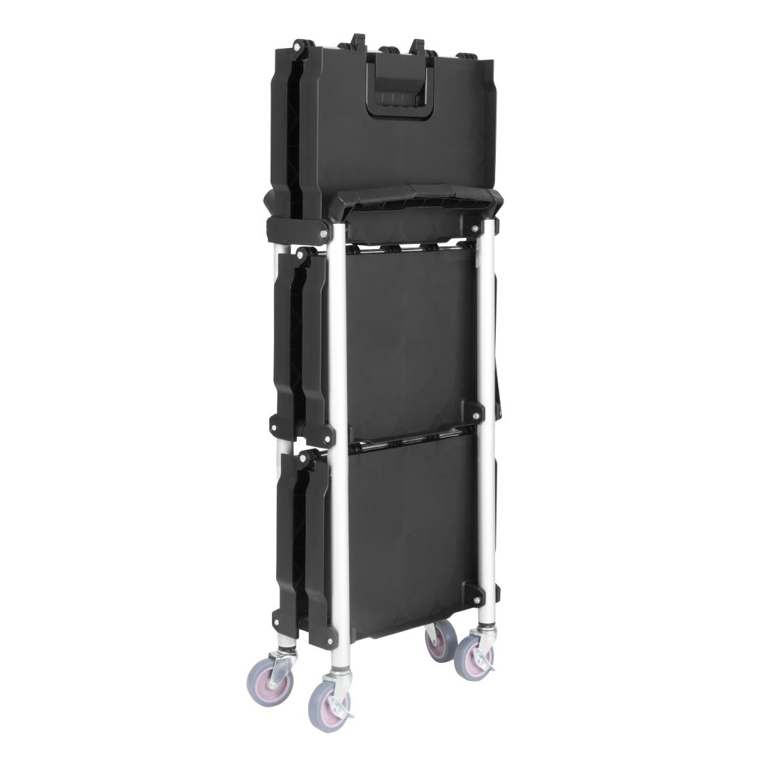 Vogue 3 Tier PP Folding Trolley Black Small