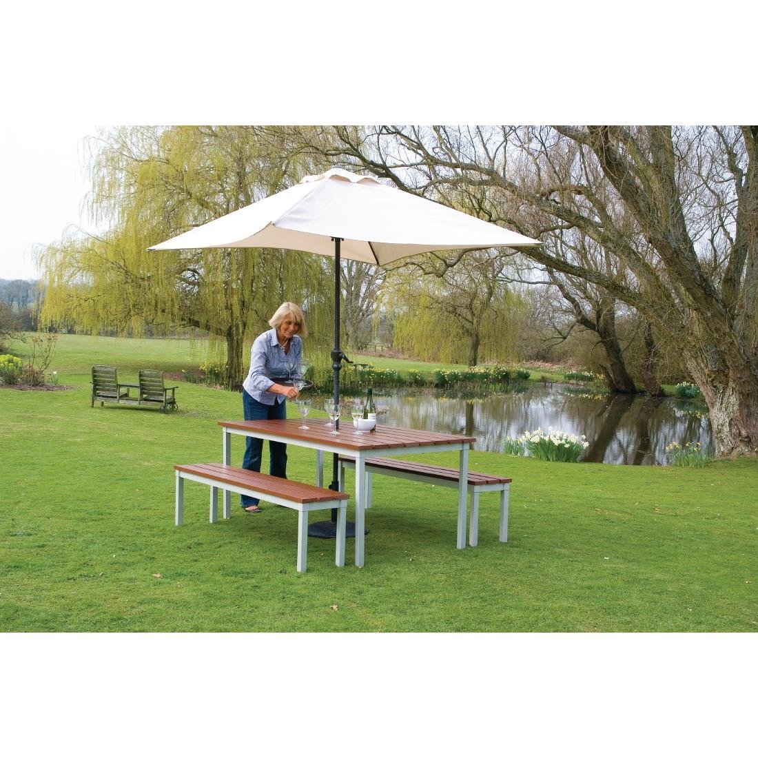 Enviro Outdoor Walnut Effect Faux Wood Table 1800mm