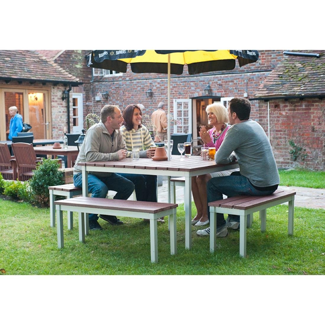 Enviro Outdoor Walnut Effect Faux Wood Bench 3ft