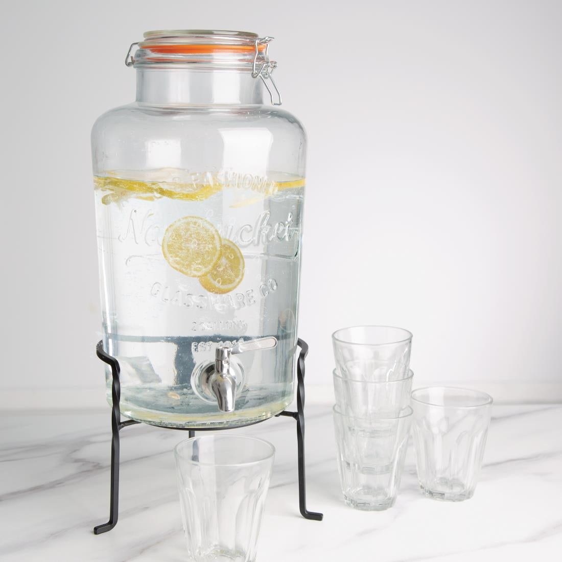 Olympia Nantucket Style Drink Dispenser with Wire Stand 8.5Ltr