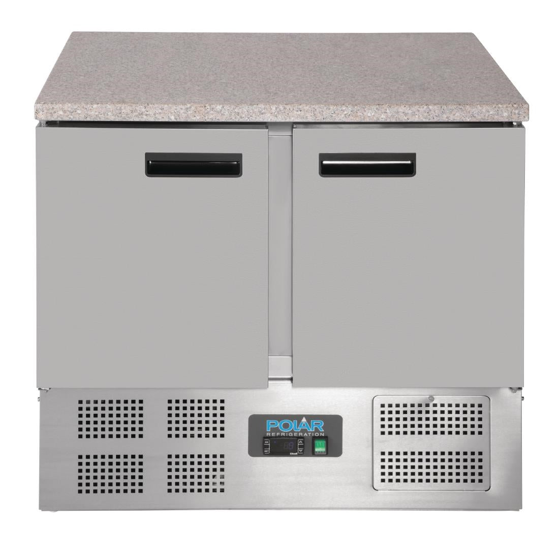 Polar G-Series Double Door Counter Fridge with Granite Work Top 240Ltr