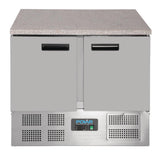 Polar G-Series Double Door Counter Fridge with Granite Work Top 240Ltr