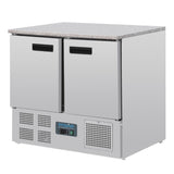 Polar G-Series Double Door Counter Fridge with Granite Work Top 240Ltr