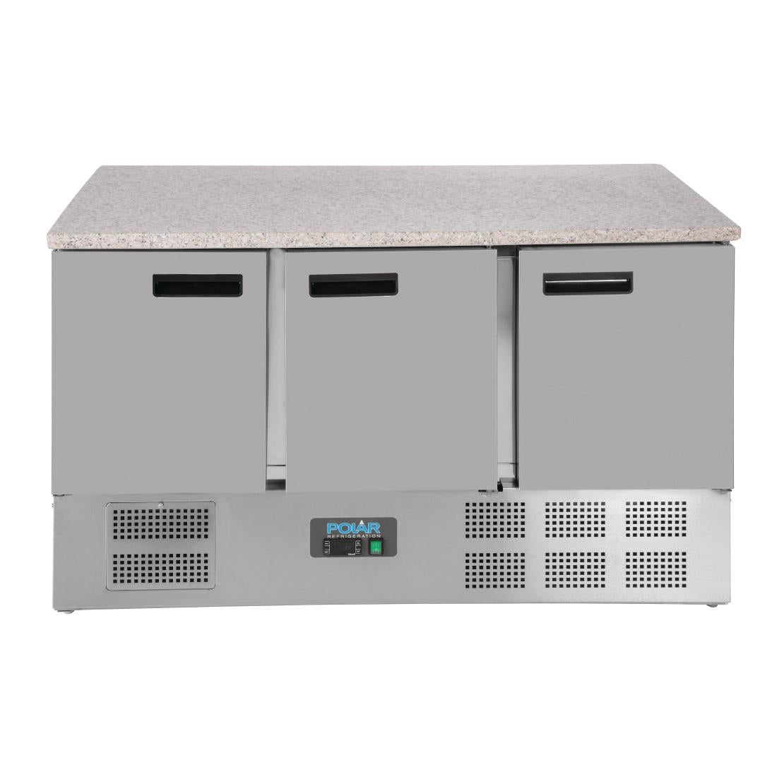 Polar G-Series 3 Door Counter Fridge with Granite Work Top 368Ltr