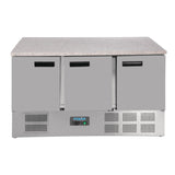 Polar G-Series 3 Door Counter Fridge with Granite Work Top 368Ltr