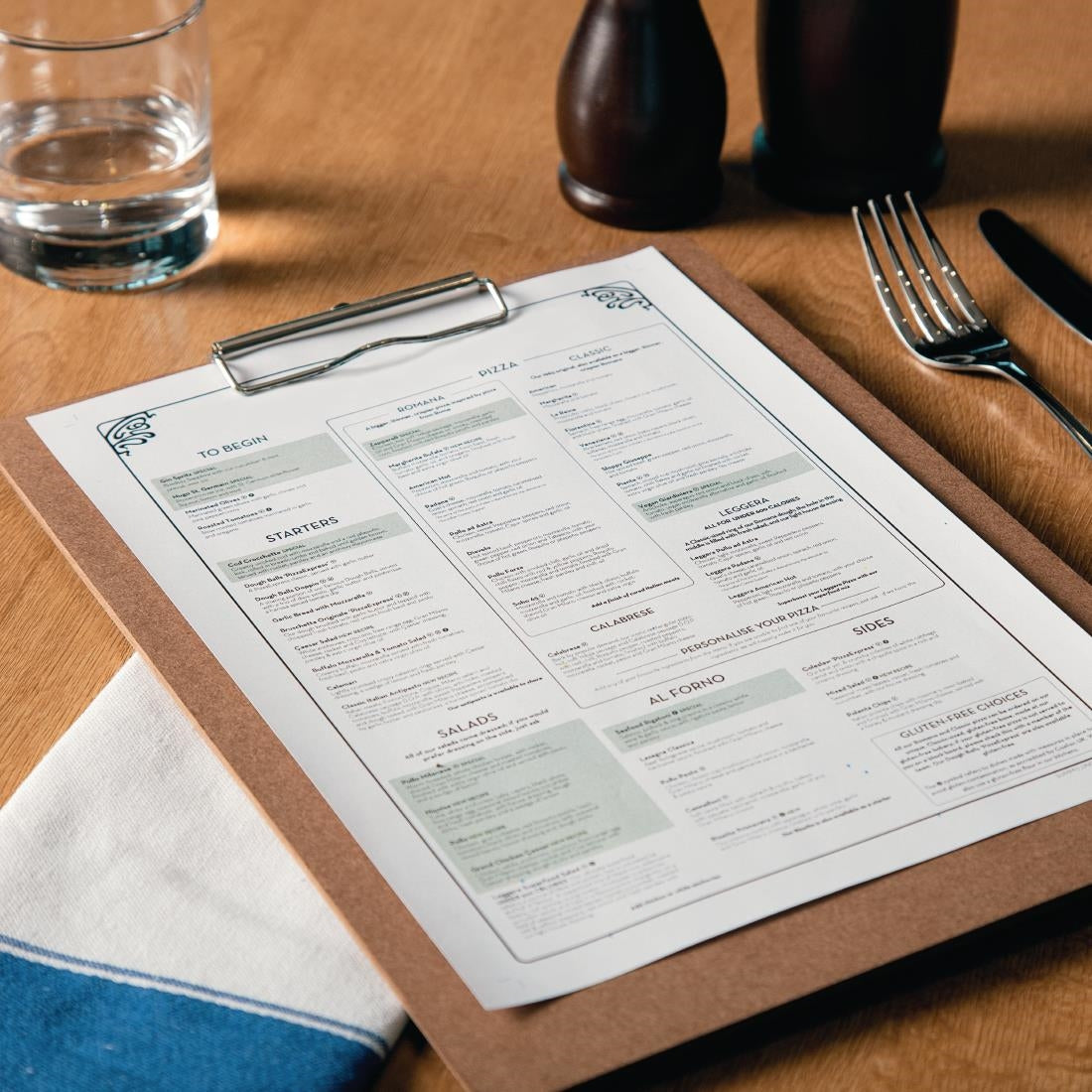 Olympia Menu Presentation Clipboard A4