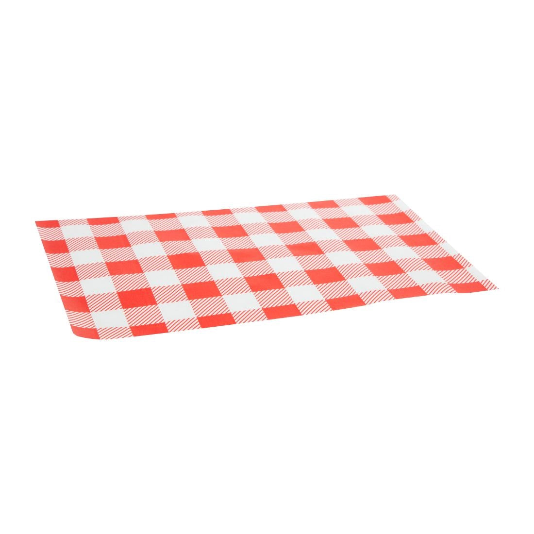 Fiesta Compostable Red Gingham Greaseproof Sheets 310x190mm (200 Pack)