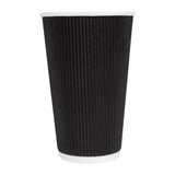 Fiesta Recyclable Ripple Wall Takeaway Coffee Cups Black 455ml (25 Pack)