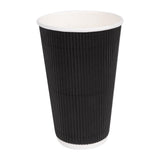 Fiesta Recyclable Ripple Wall Takeaway Coffee Cups Black 455ml (25 Pack)