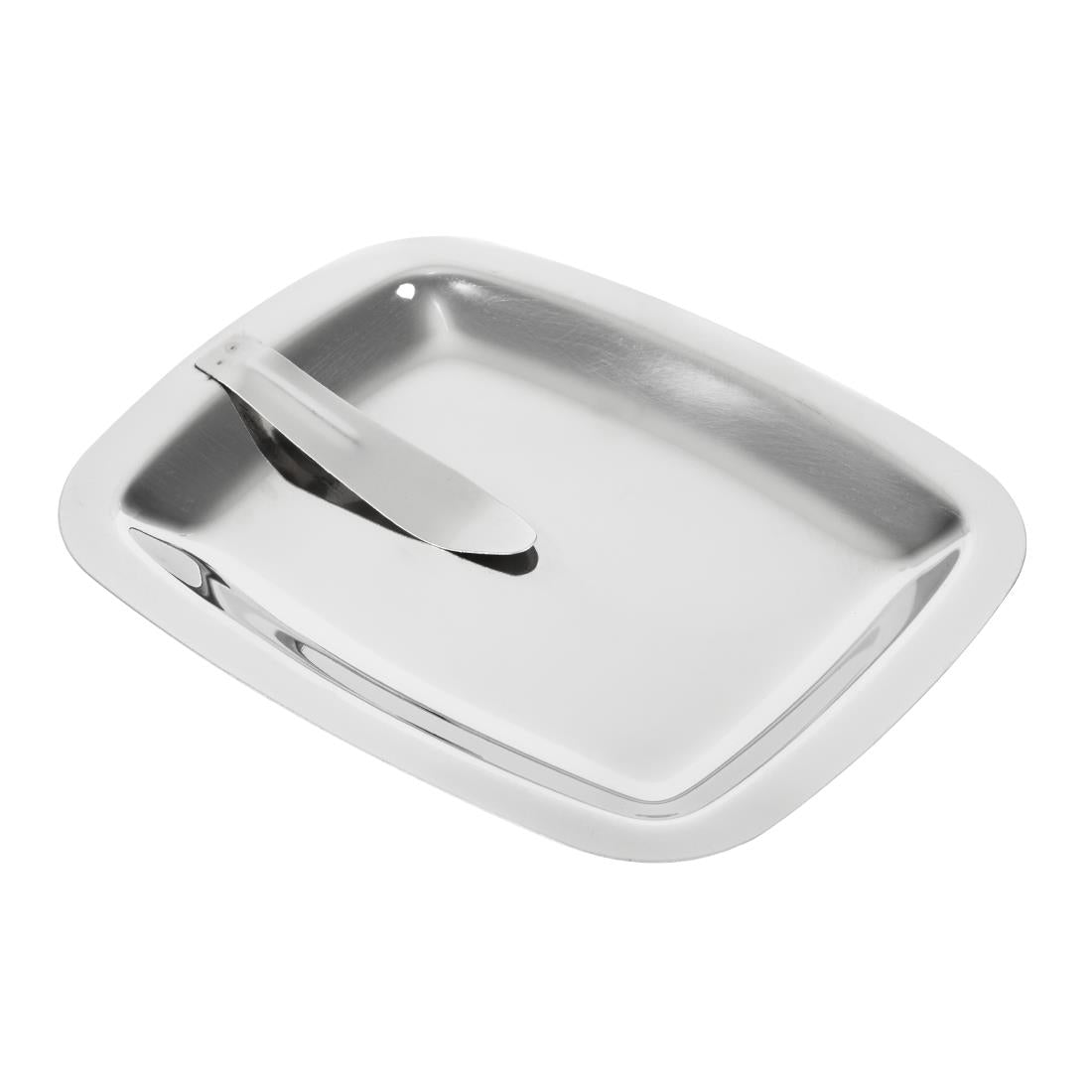 Olympia Square Stainless Steel Tip Tray With Bill Clip