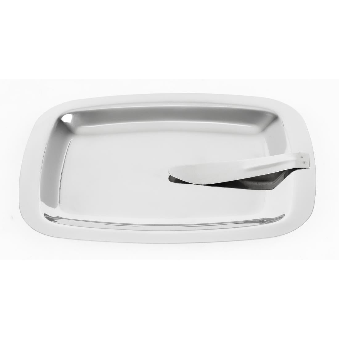 Olympia Square Stainless Steel Tip Tray With Bill Clip