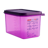 Araven Allergen Polypropylene 1/4 Gastronorm Food Storage Container Purple 4.3Ltr