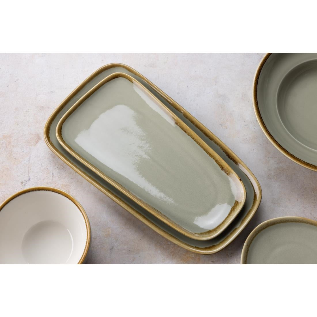 Olympia Kiln Platter Moss 335mm (Pack of 4)