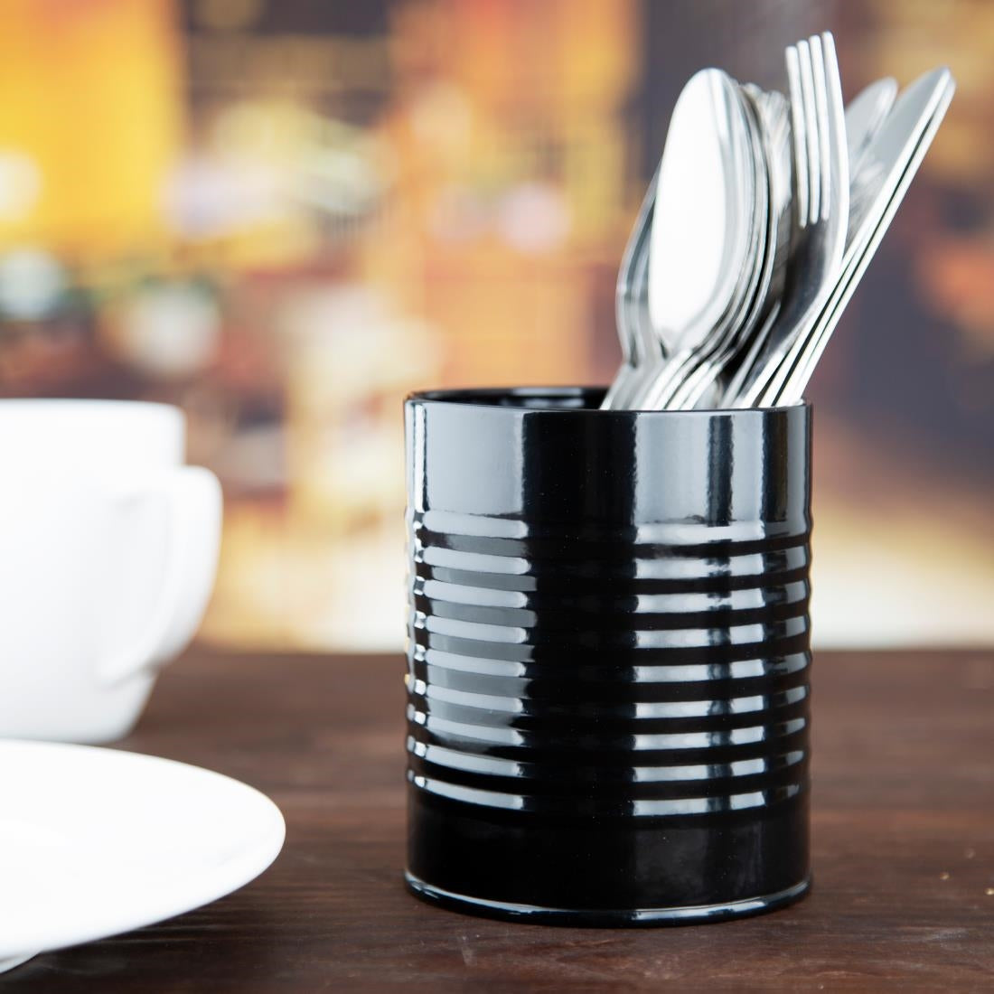Olympia Galvanised Steel Table Tidy Black