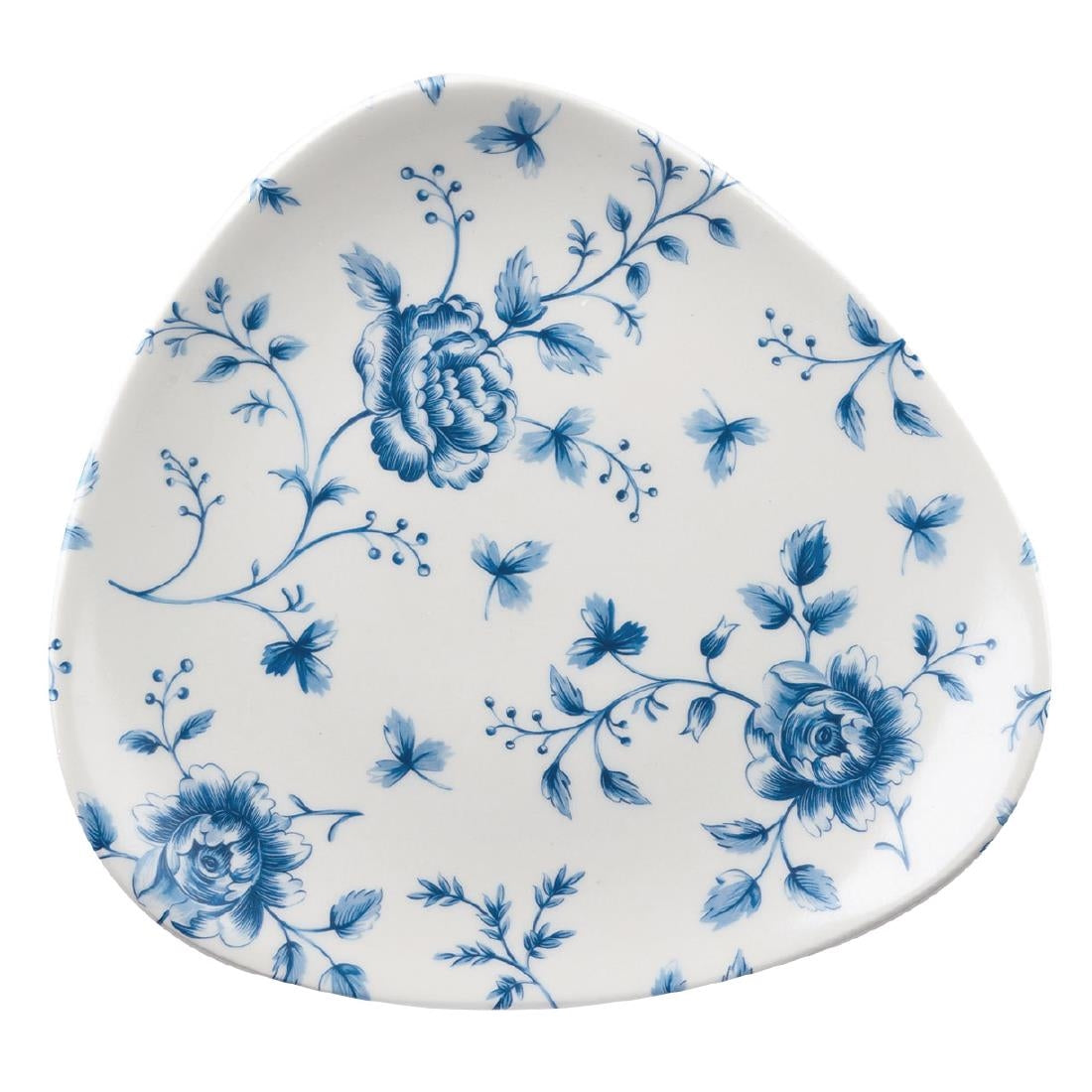 Churchill Vintage Prints Blue Rose Chintz Pattern Triangle Plate 192mm (12 Pack)