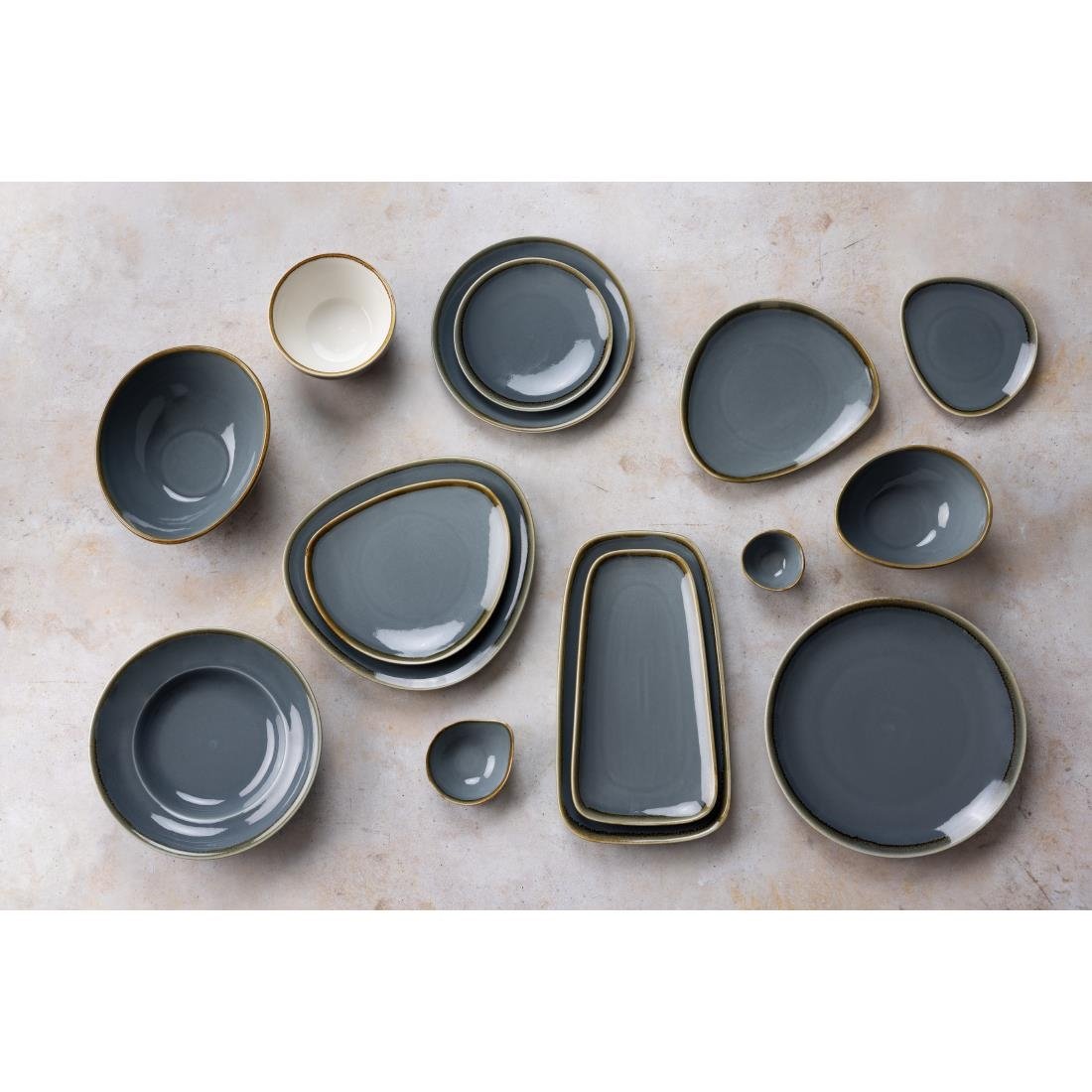 Olympia Kiln Triangular Side Plate Ocean 230mm (6 Pack)