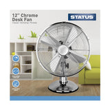 Status 12" Oscillating Chrome Desktop Fan