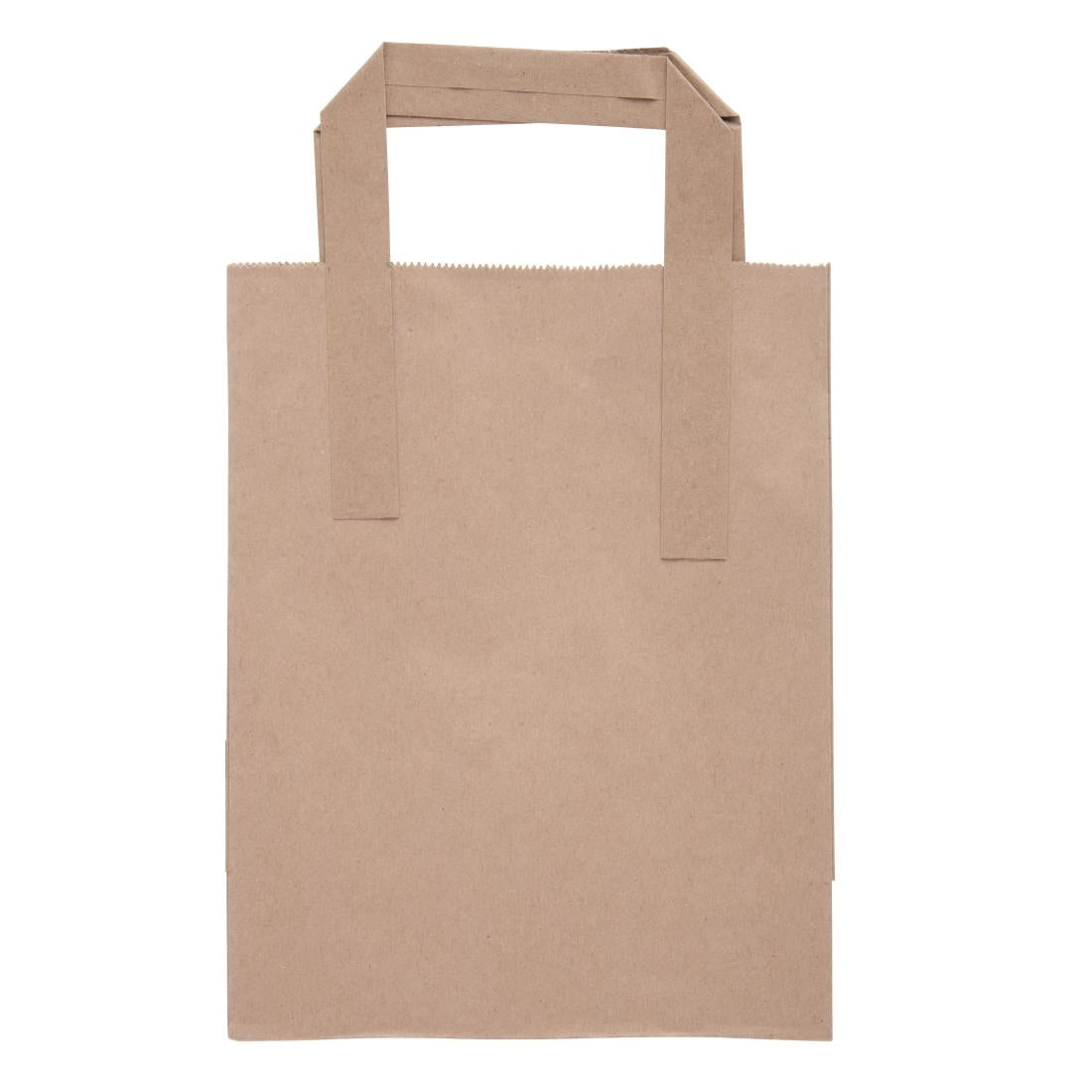 Fiesta Recyclable Flat Handle Brown Paper Bags Small (250 Pack)