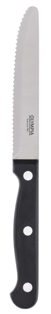 Olympia Taverna Rounded Steak Knives with Black Handles (12 Pack)