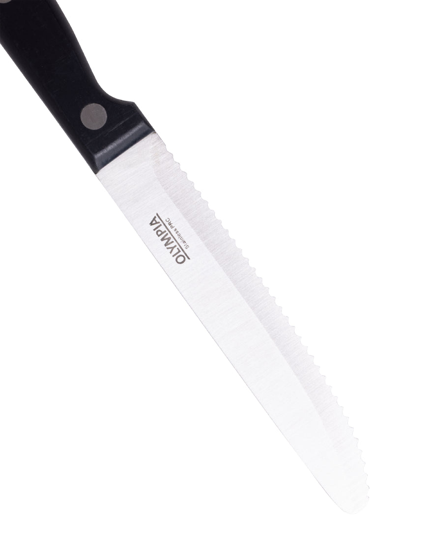 Olympia Taverna Rounded Steak Knives with Black Handles (12 Pack)