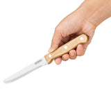 Olympia Rounded Steak Knives with Acacia Wood Handles 110mm (12 Pack)
