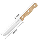 Olympia Rounded Steak Knives with Acacia Wood Handles 110mm (12 Pack)