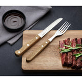 Olympia Rounded Steak Knives with Acacia Wood Handles 110mm (12 Pack)