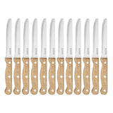 Olympia Rounded Steak Knives with Acacia Wood Handles 110mm (12 Pack)