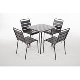 Bolero Amalfi Slatted Steel Side Chairs Grey (4 Pack)