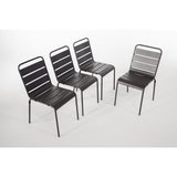 Bolero Amalfi Slatted Steel Side Chairs Grey (4 Pack)