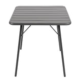 Bolero Amalfi Slatted Square Steel Folding Table Grey 700mm