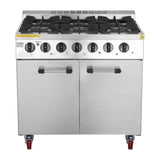 Buffalo 6 Burner Gas Oven Range with Castors