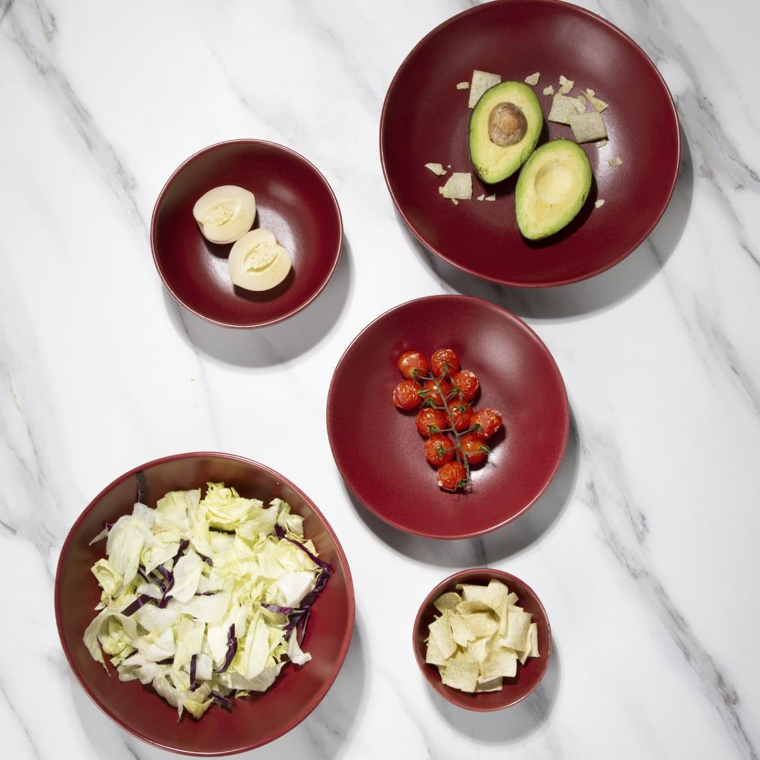 Olympia Build-a-Bowls Deep Bowls Red 110mm (12 Pack)