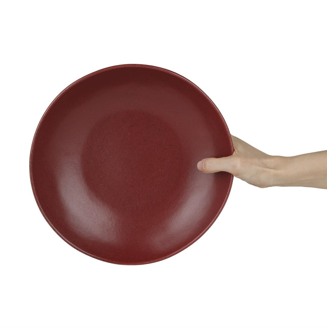 Olympia Build-a-Bowls Flat Bowls Red 250mm (4 Pack)