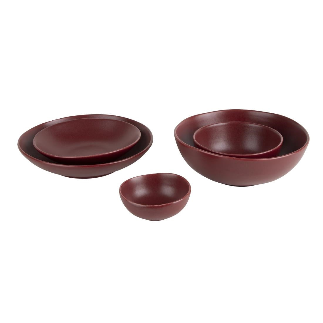 Olympia Build-a-Bowls Flat Bowls Red 250mm (4 Pack)