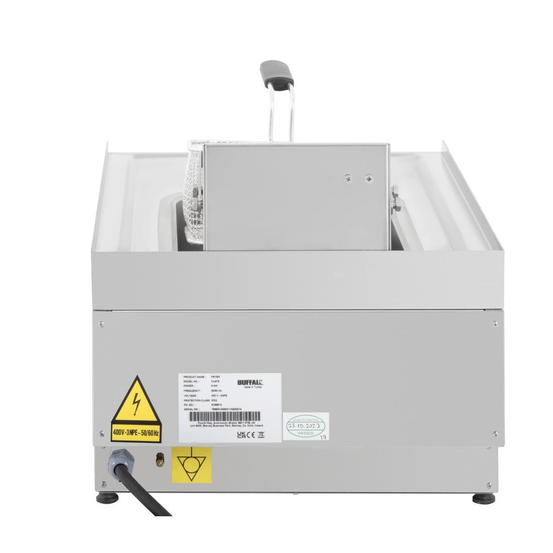 Buffalo 600 Series Single Tank Electric Fryer 8Ltr Three Phase