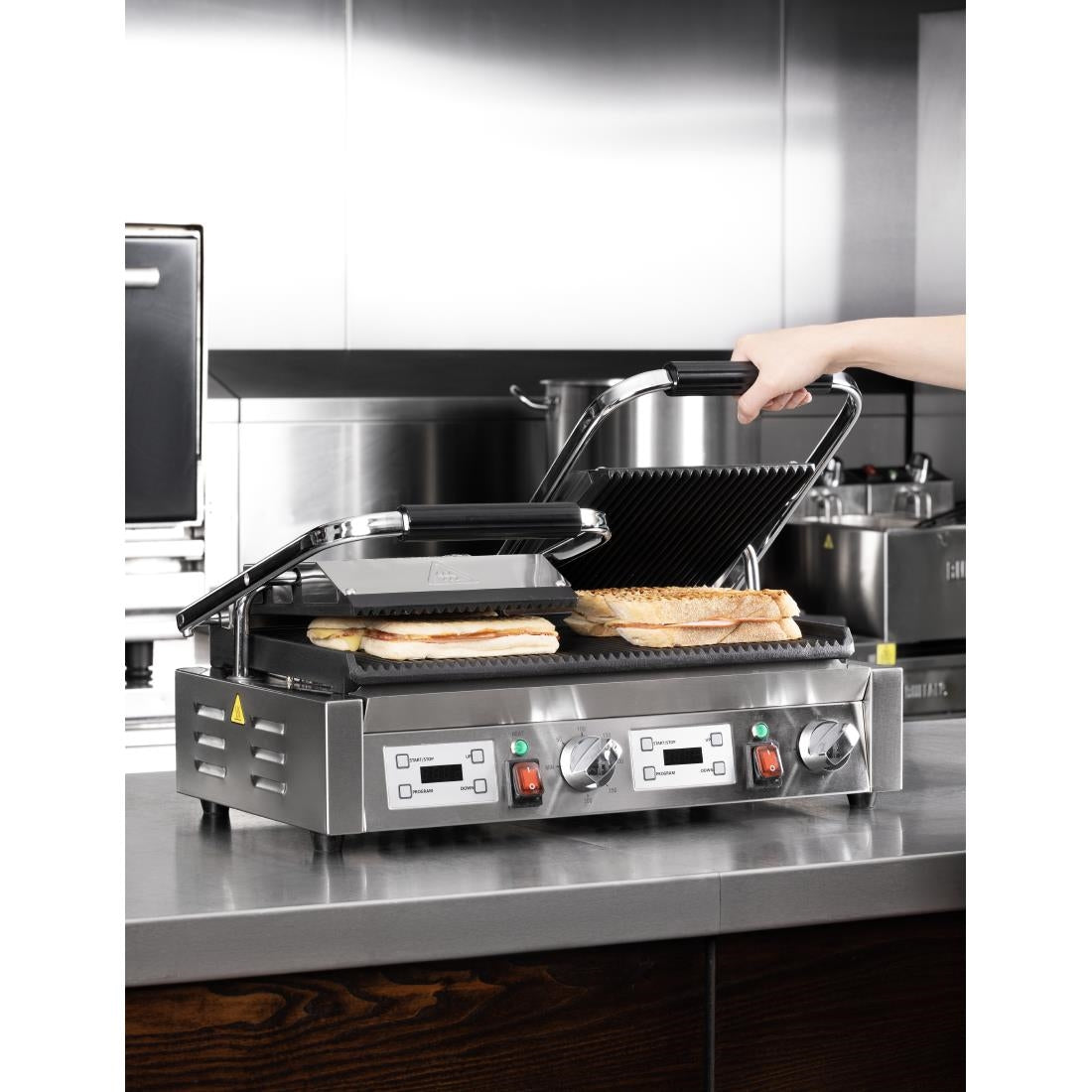 Buffalo Double Contact Grill Ribbed Plates