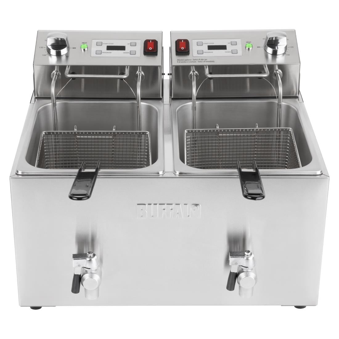 Buffalo Countertop Electric Fryer with Timer 2x8Ltr