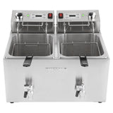 Buffalo Countertop Electric Fryer with Timer 2x8Ltr