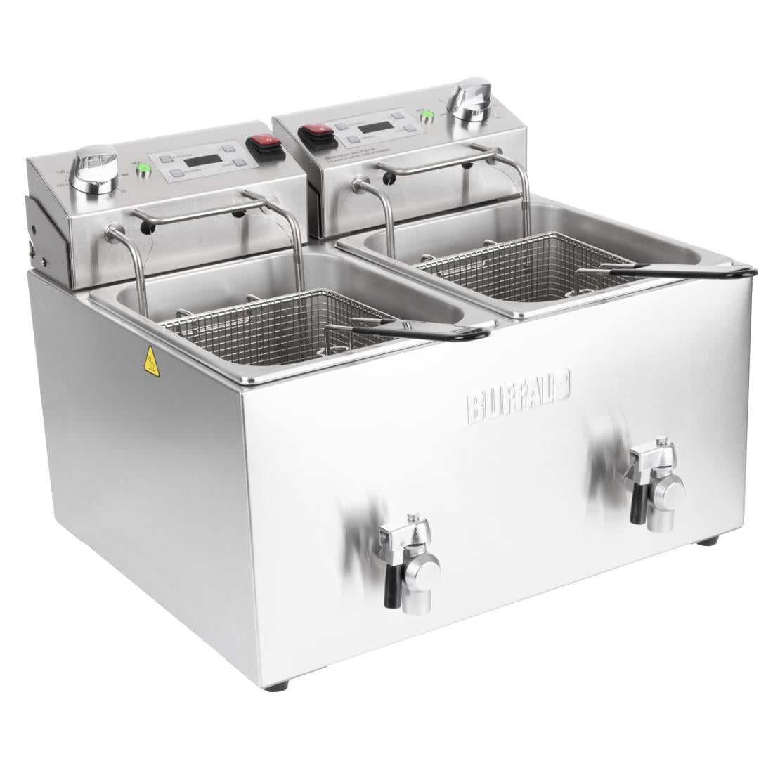 Buffalo Countertop Electric Fryer with Timer 2x8Ltr