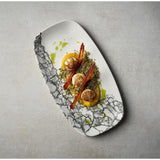 Churchill Kintsugi Accents Chefs Oblong Plates Quartz Black 355x189mm (6 Pack)