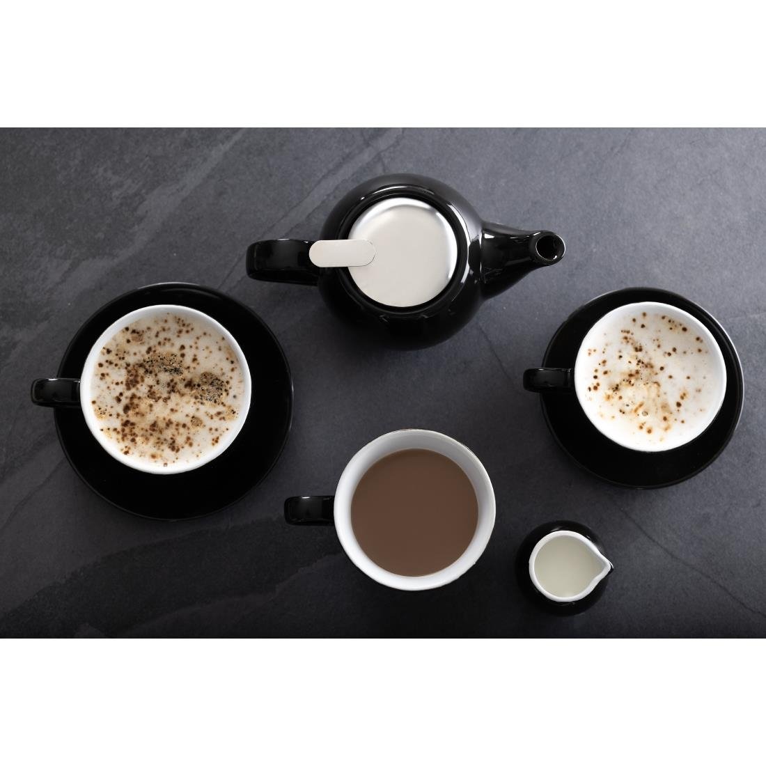 Olympia Cafe Espresso Saucers Black 116mm (12 Pack)