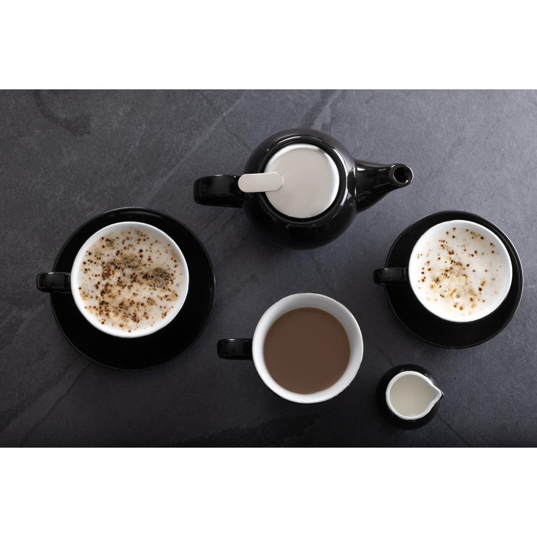 Olympia Cafe Espresso Saucers Black 116mm (12 Pack)