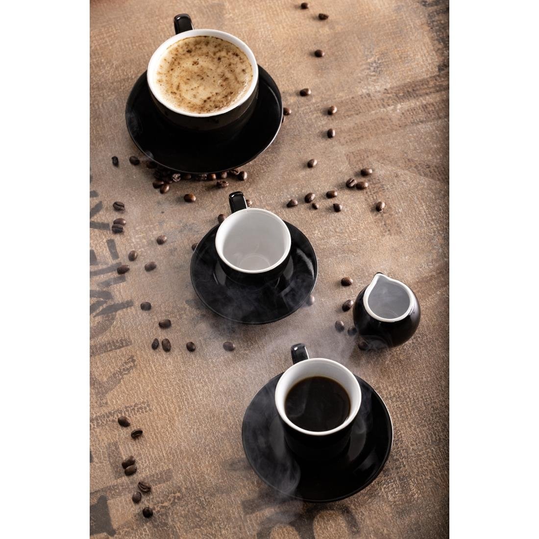 Olympia Cafe Flat White Saucers Black 135mm (12 Pack)