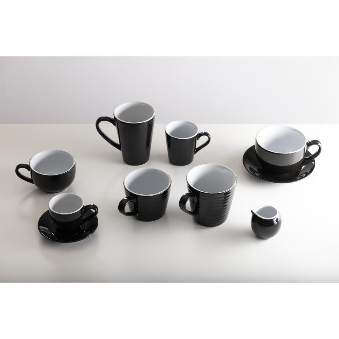 Olympia Cafe Flat White Cups Black 170ml (12 Pack)
