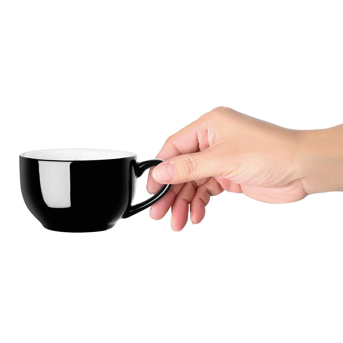Olympia Cafe Coffee Cup Black - 230ml 8fl oz (12 Pack)
