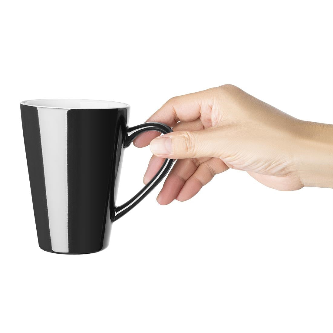 Olympia Cafe Latte Cups Black 340ml (12 Pack)