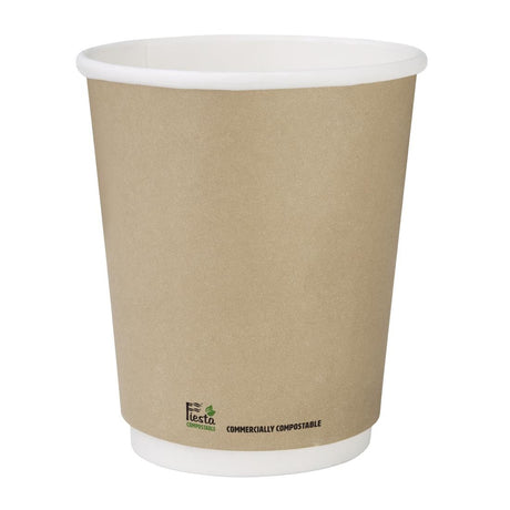 Fiesta Compostable Coffee Cups Double Wall 227ml / 8oz (500 Pack)