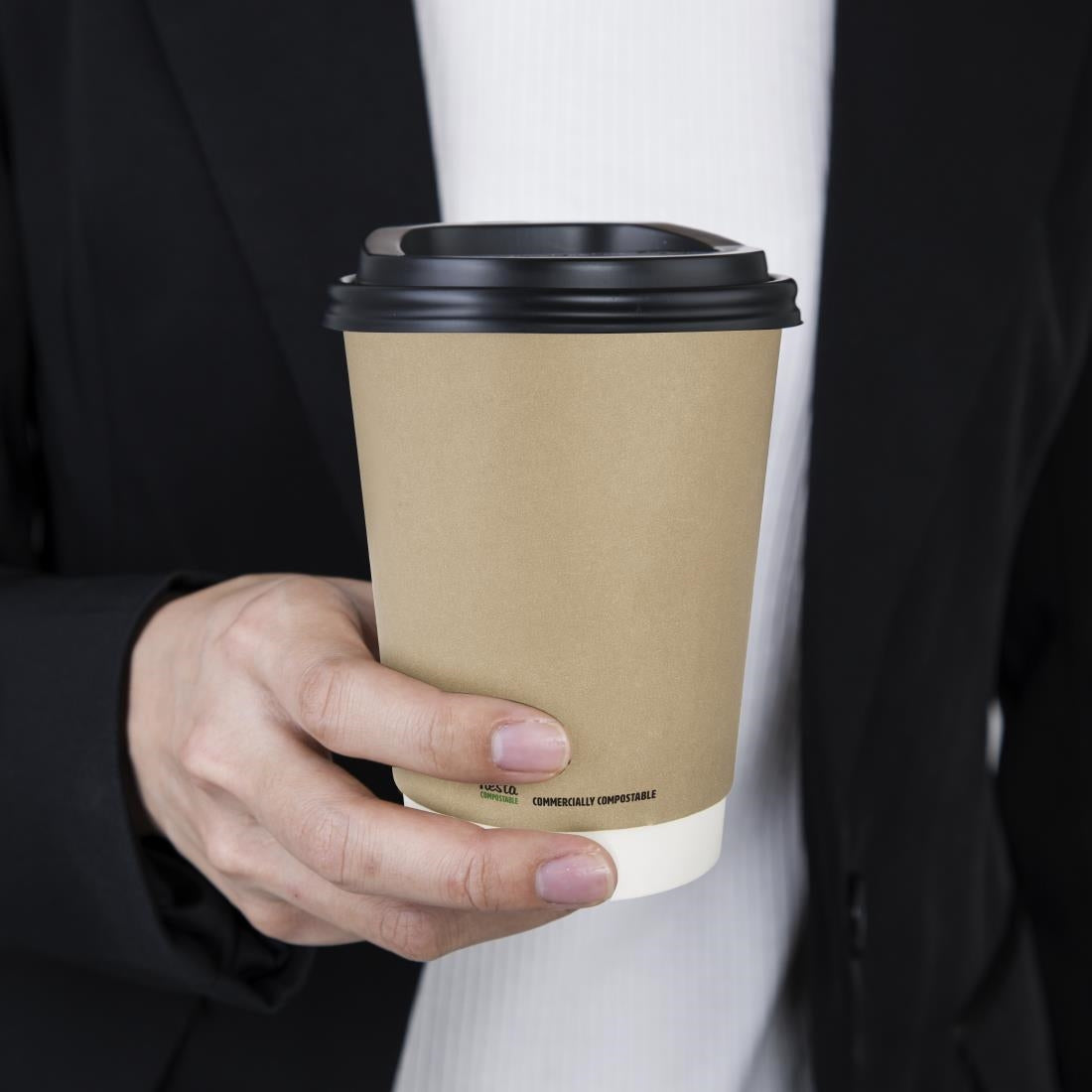 Fiesta Compostable Coffee Cups Double Wall 340ml (25 Pack)
