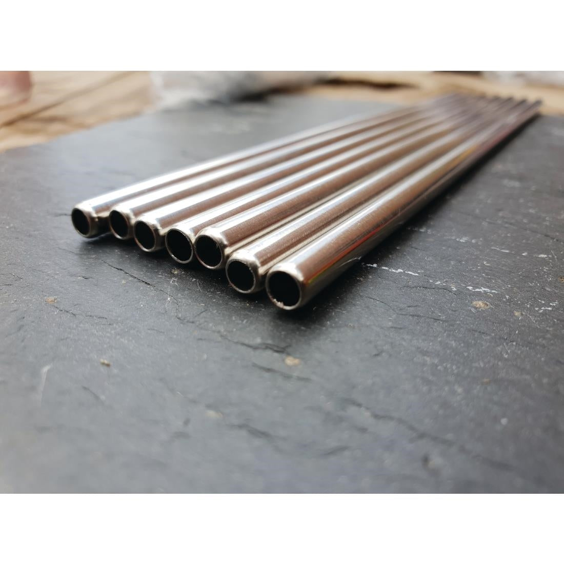 Beaumont Stainless Steel Metal Straws 8.5" (Pack of 25)